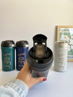 تراول ماگ دوحالته قفلدار لوفر (lofer) ۶۰۰ میل استیل ۳۱۶