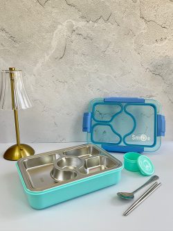 ظرف غذای استیل واشر دار ظرفیت ۹۵۰ میل + ۸۰ میل (لانچ باکس-launch box)
