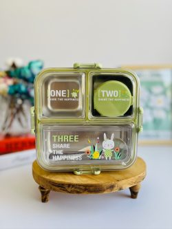 ظرف غذای استیل چند بخشی واشر دار ظرفیت ۷۵۰ (لانچ باکس-launch box)