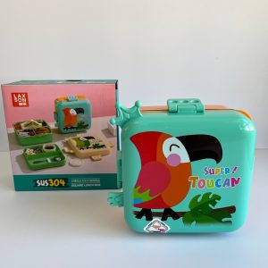 ظرف غذای استیل چند بخشی واشر دار ظرفیت ۱۲۰۰ میل طرح فانتزی (لانچ باکس-launch box)