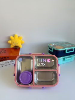 ظرف غذای استیل سه بخشی واشر دار ظرفیت ۷۵۰ (لانچ باکس-launch box)