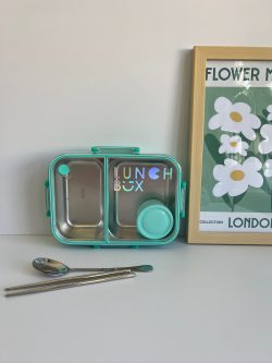 ظرف غذای استیل دو بخشی واشر دار ظرفیت ۸۰۰ (لانچ باکس-launch box)