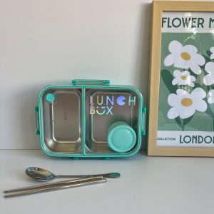 ظرف غذای استیل دو بخشی واشر دار ظرفیت ۸۰۰ (لانچ باکس-launch box)